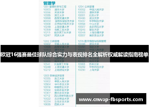欧冠16强赛最佳球队综合实力与表现排名全解析权威解读指南榜单